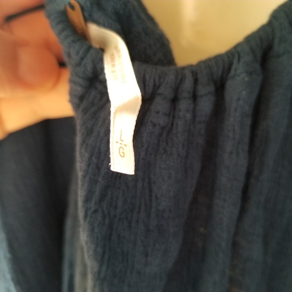 Free people raw hem malibu off shoulder boho top L - Picture 6 of 8